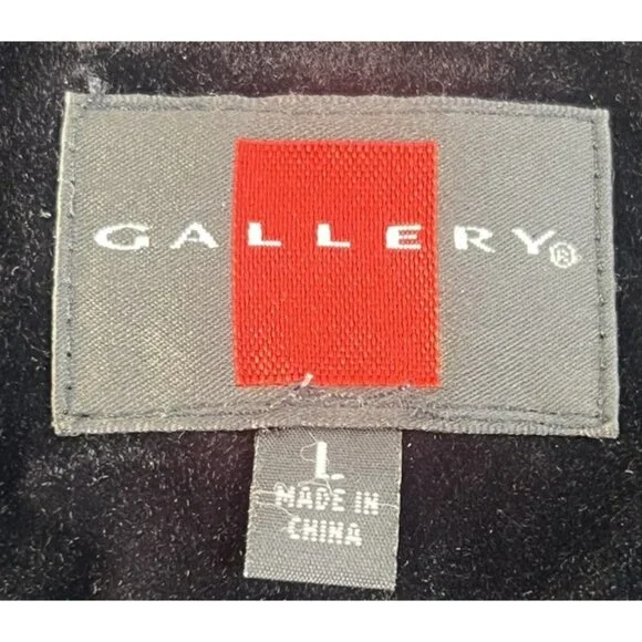 vintage Gallery old money velvet fur trim drawstring waist opera coat sz L black - Picture 8 of 10